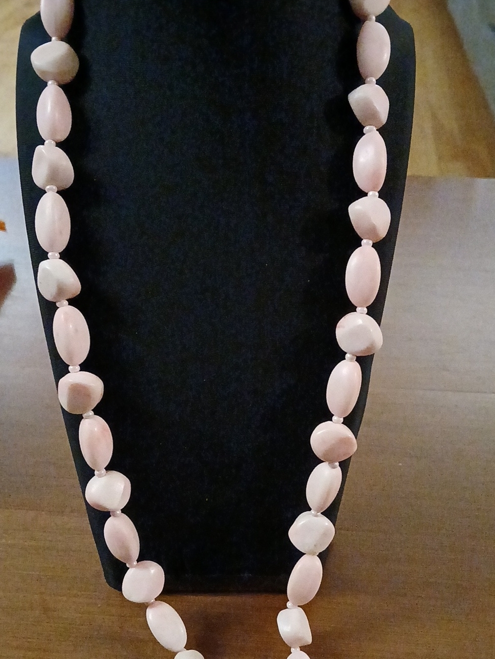 Long Elegant Pink Beaded Women's Necklace